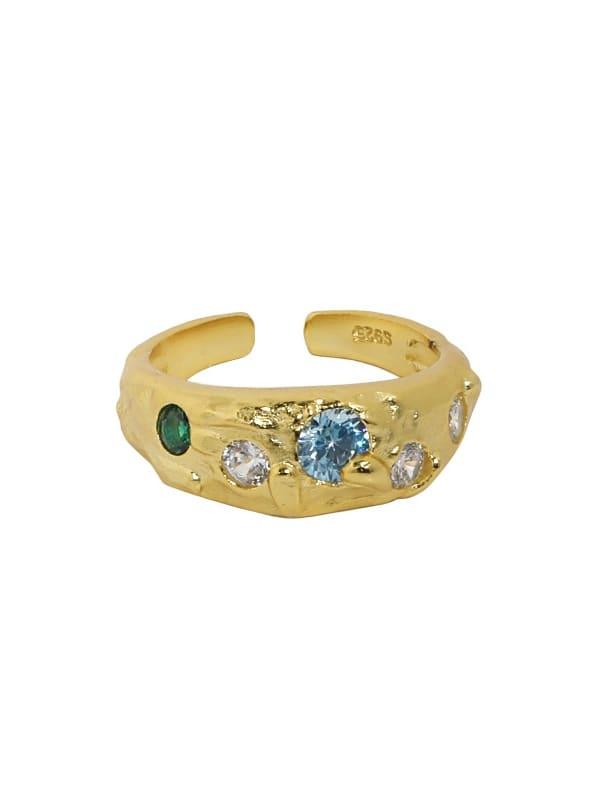 Aurora Band Ring Blue Stone