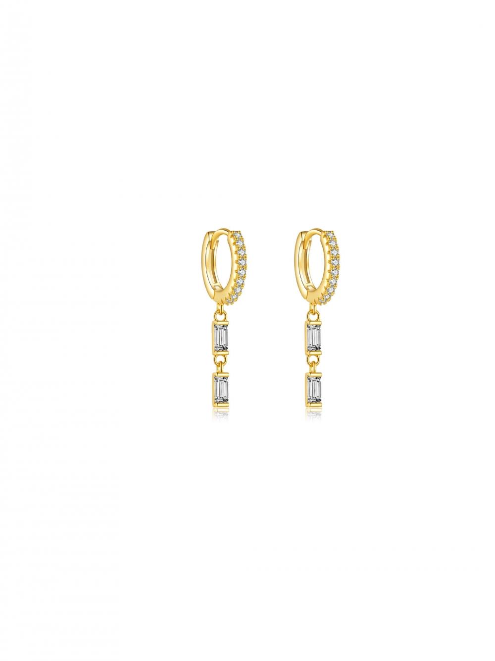 Golden White Dangle Øredobber